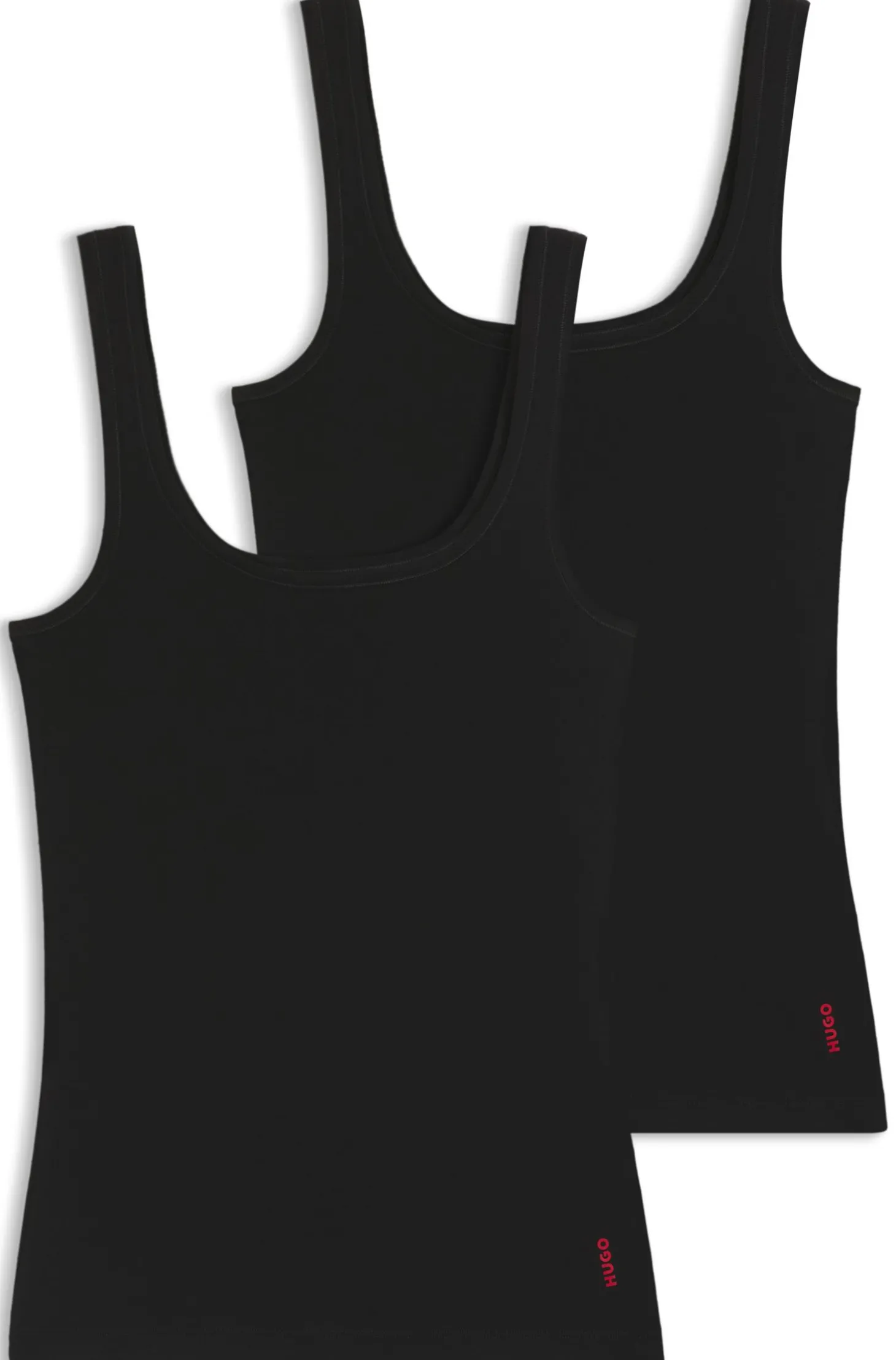 Zweierpack Unterhemden aus Stretch-Baumwoll-Jersey