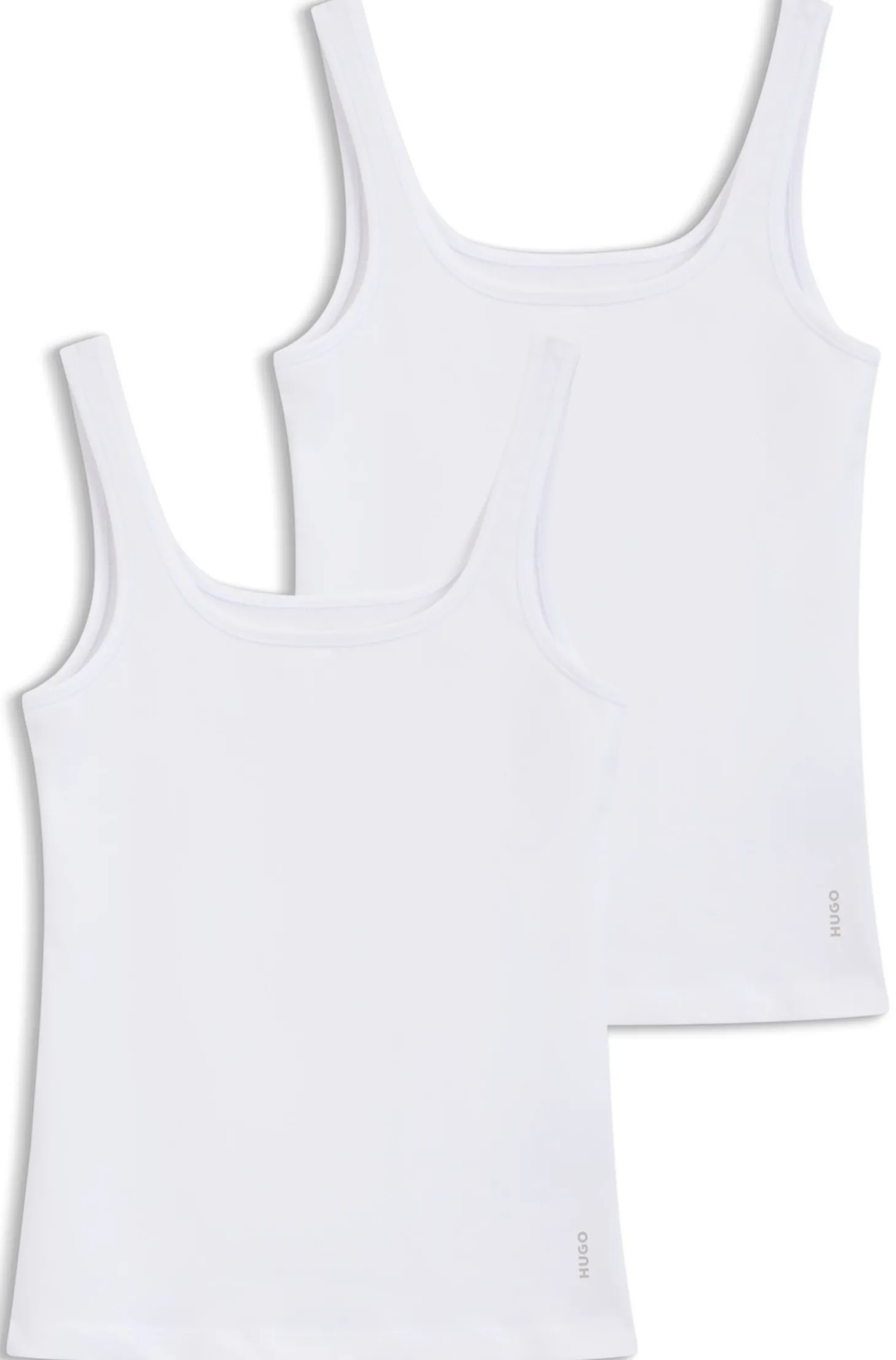 Zweierpack Unterhemden aus Stretch-Baumwoll-Jersey
