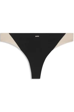 Zweifarbiger String aus Stretch-Jersey