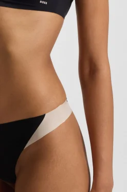 Zweifarbiger String aus Stretch-Jersey