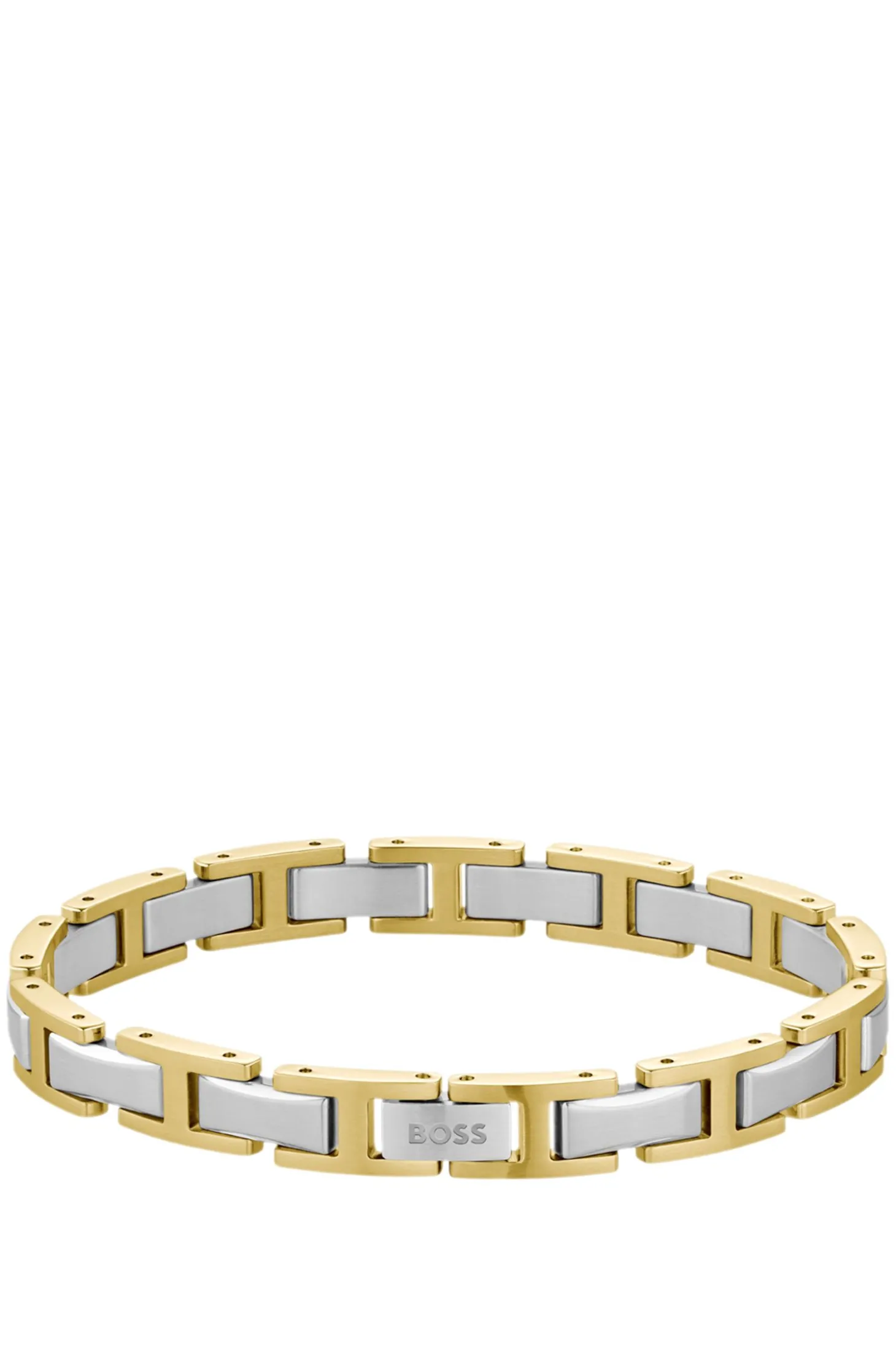 Zweifarbiges Armband mit H-Gliedern und Logo-Schließe