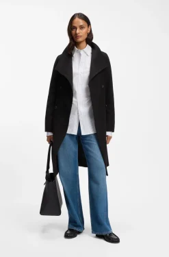 Zweireihiger Mantel aus Woll-Mix