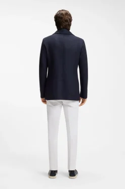 Zweireihiger Slim-Fit Kurzmantel aus Woll-Mix