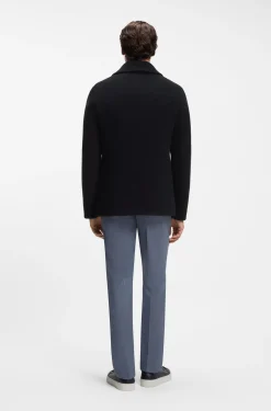 Zweireihiger Slim-Fit Mantel aus Woll-Mix