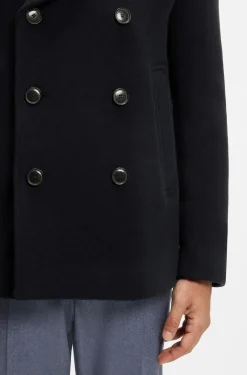 Zweireihiger Slim-Fit Mantel aus Woll-Mix