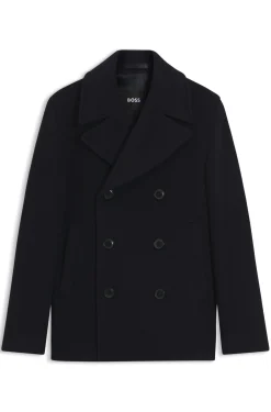 Zweireihiger Slim-Fit Mantel aus Woll-Mix