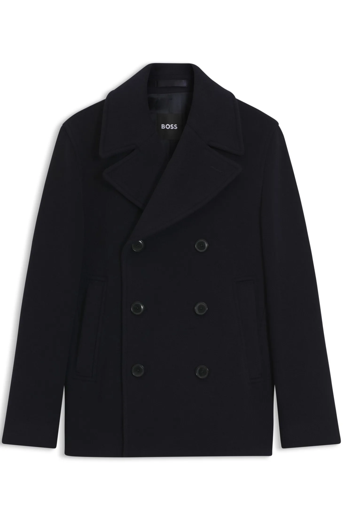 Zweireihiger Slim-Fit Mantel aus Woll-Mix