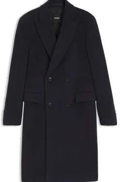 Zweireihiger Slim-Fit Mantel aus Alpaka-Mix