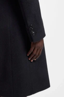 Zweireihiger Slim-Fit Mantel aus Alpaka-Mix
