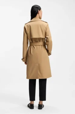 Zweireihiger Trenchcoat mit Gürtel mit Schließe