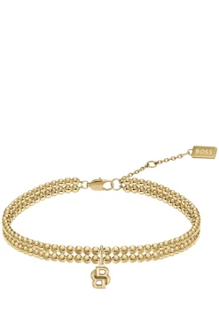 Zweireihiges Armband in hellem Gelbgold-Ton