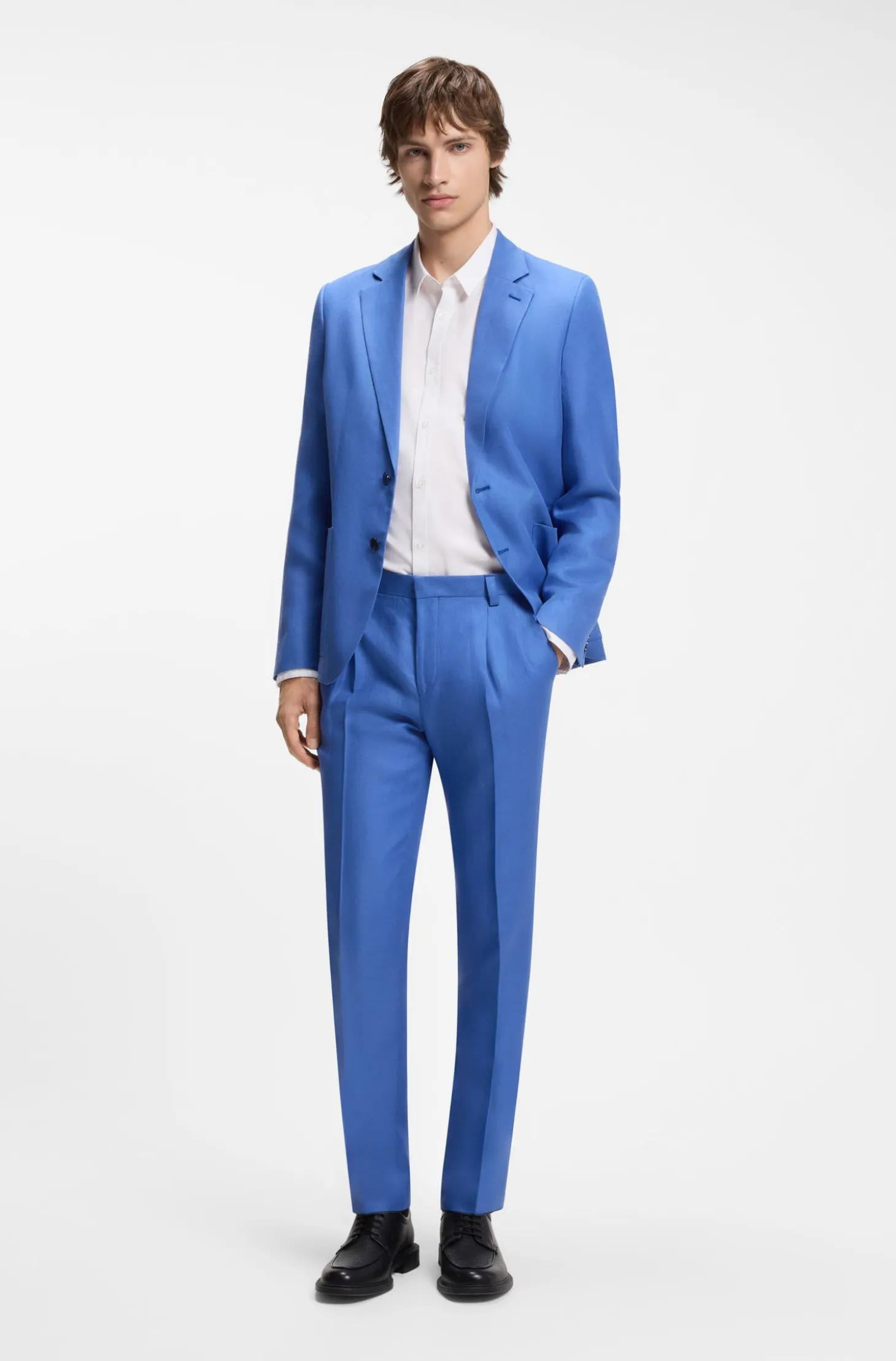 Zweiteiliger Extra Slim-Fit Anzug aus Leinen-Twill