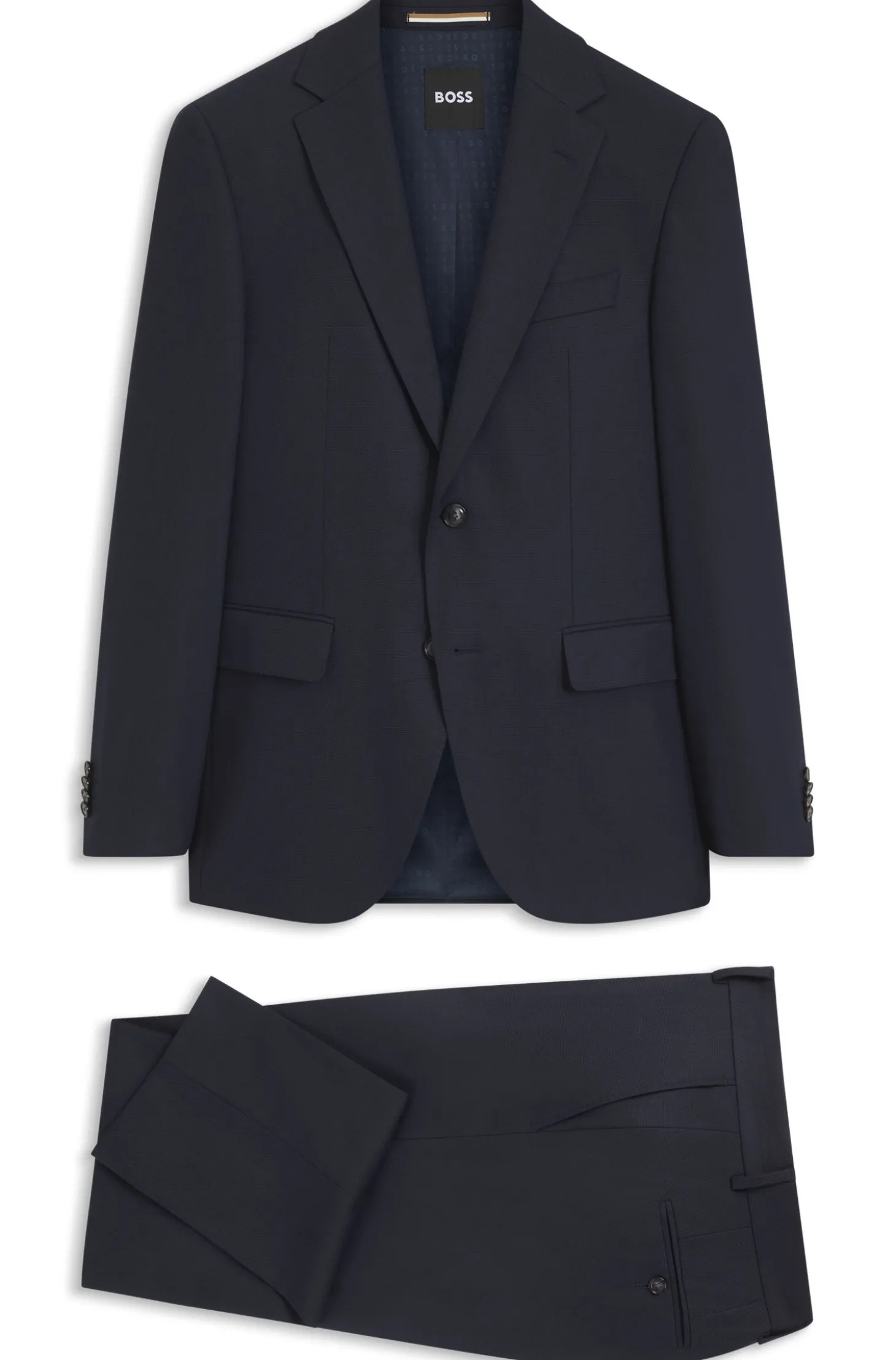 Zweiteiliger Regular-Fit Anzug aus Stretch-Gewebe