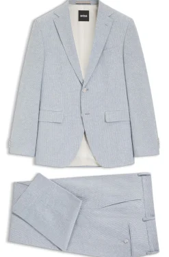 Zweiteiliger Regular-Fit Anzug aus Stretch-Bouclé