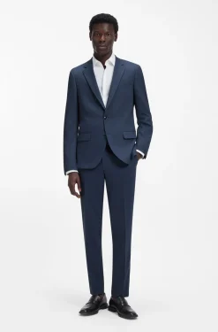 Zweiteiliger Slim-Fit Anzug aus elastischem Birdseye-Gewebe