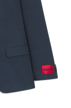 Zweiteiliger Slim-Fit Anzug aus elastischem Birdseye-Gewebe