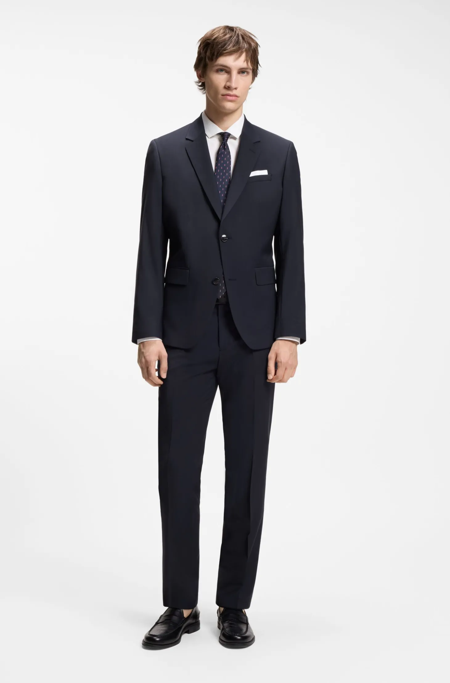 Zweiteiliger Slim-Fit Anzug aus Woll-Mix