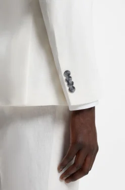 Zweiteiliger Slim-Fit Anzug aus Baumwolle und Leinen
