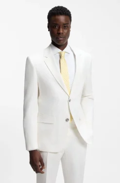 Zweiteiliger Slim-Fit Anzug aus Baumwolle und Leinen