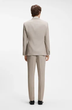 Zweiteiliger Slim-Fit Anzug aus Baumwolle und Leinen