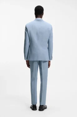Zweiteiliger Slim-Fit Anzug aus Baumwolle und Leinen