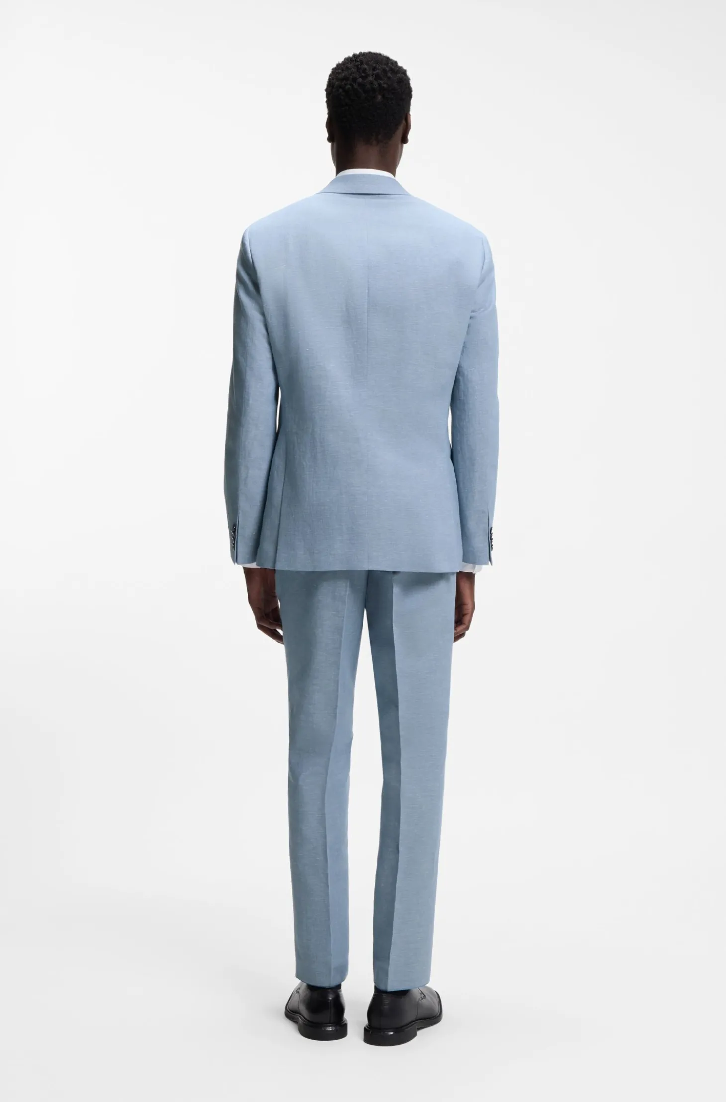 Zweiteiliger Slim-Fit Anzug aus Baumwolle und Leinen