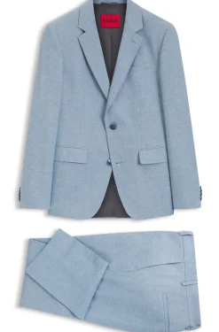 Zweiteiliger Slim-Fit Anzug aus Baumwolle und Leinen