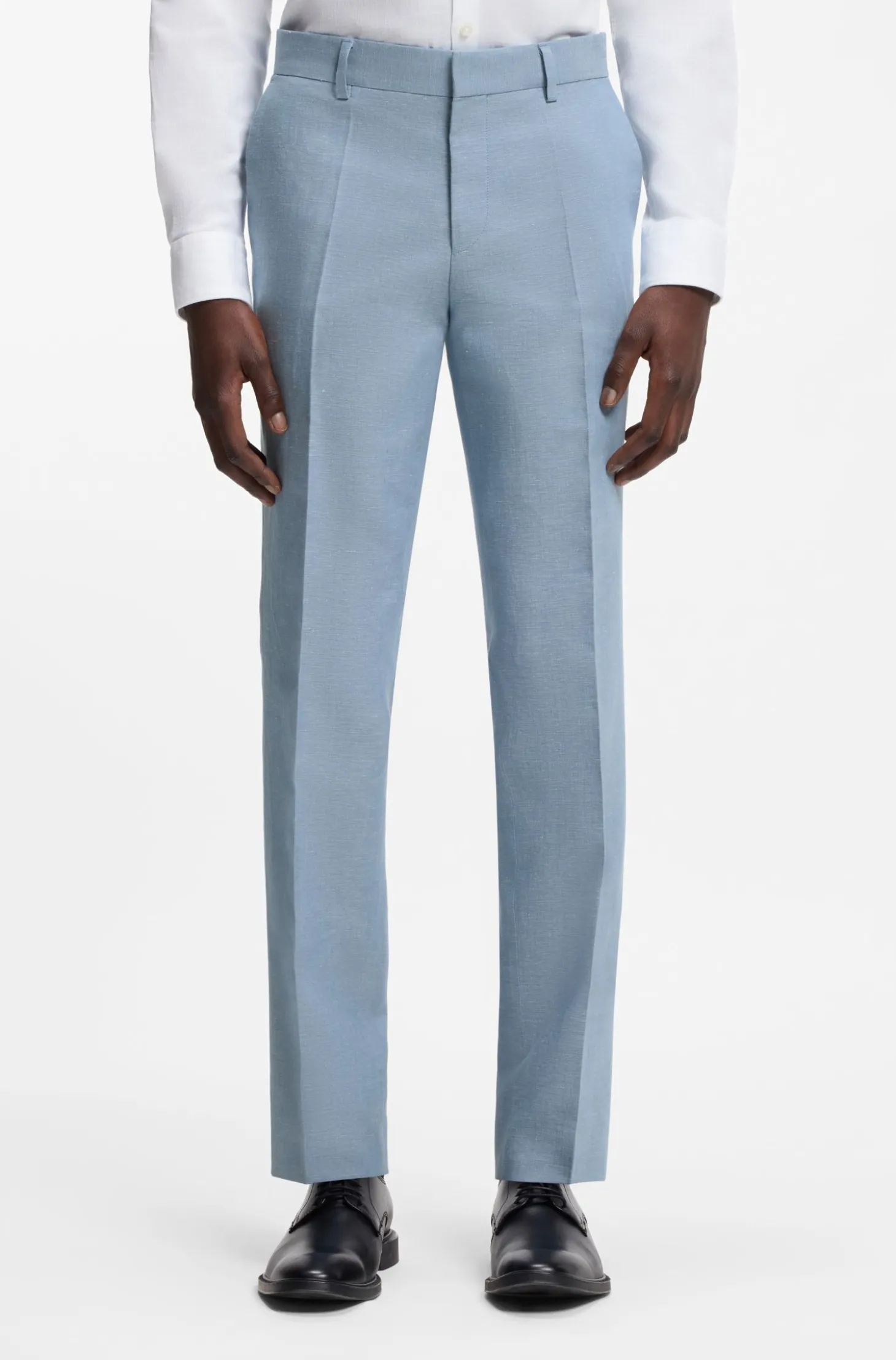 Zweiteiliger Slim-Fit Anzug aus Baumwolle und Leinen
