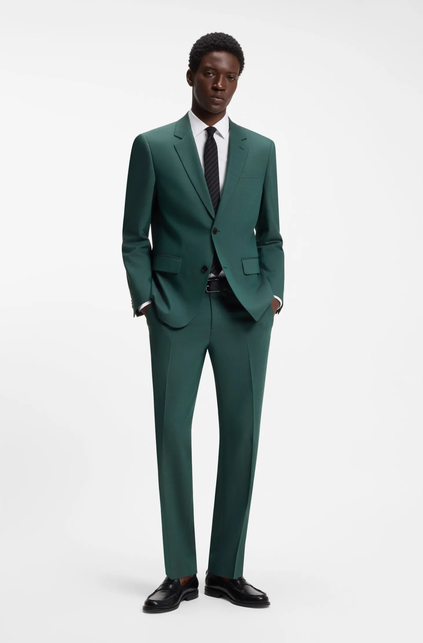 Zweiteiliger Slim-Fit Anzug aus Performance-Stretch-Twill