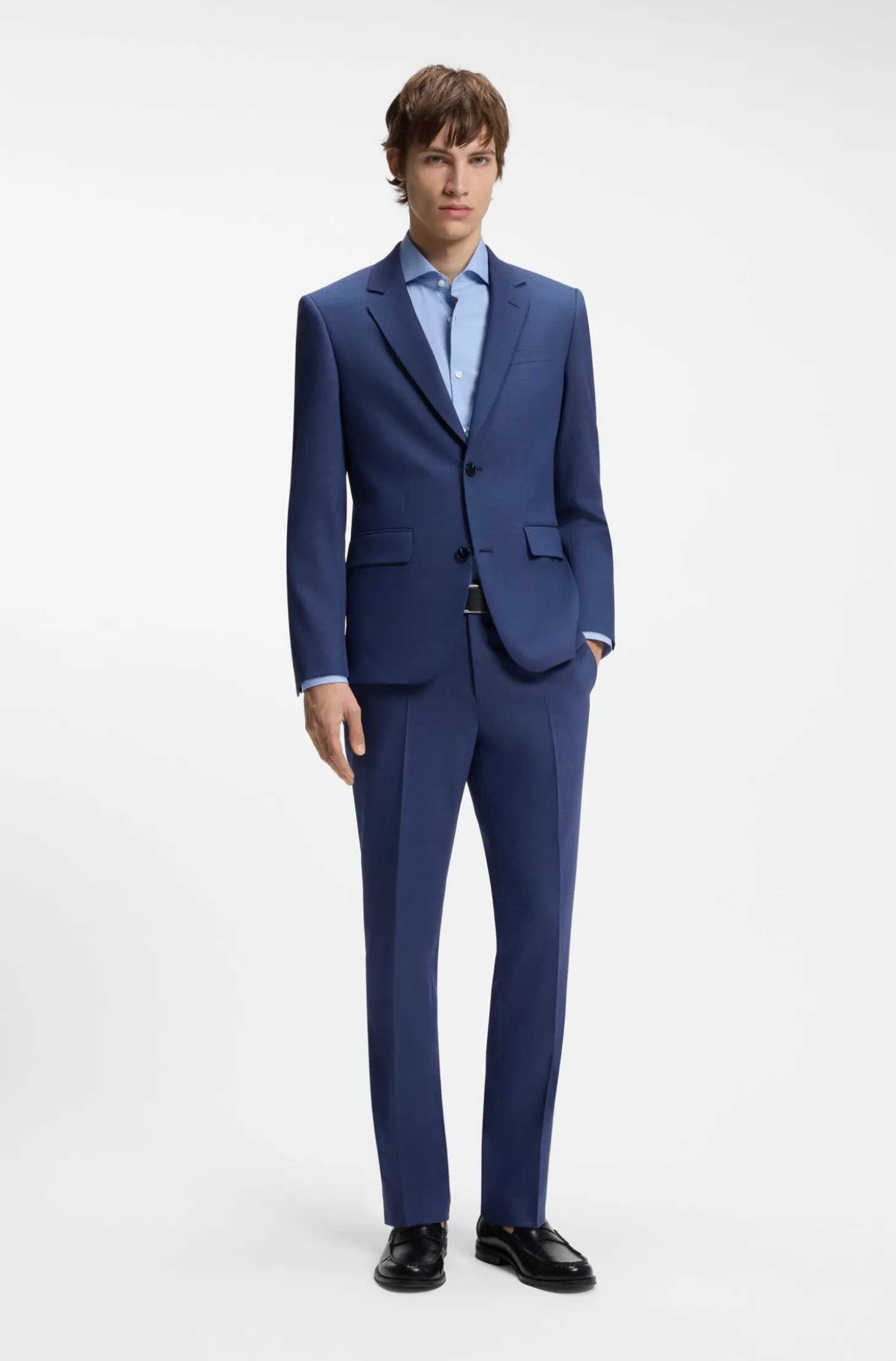 Zweiteiliger Slim-Fit Anzug aus Performance-Stretch-Twill