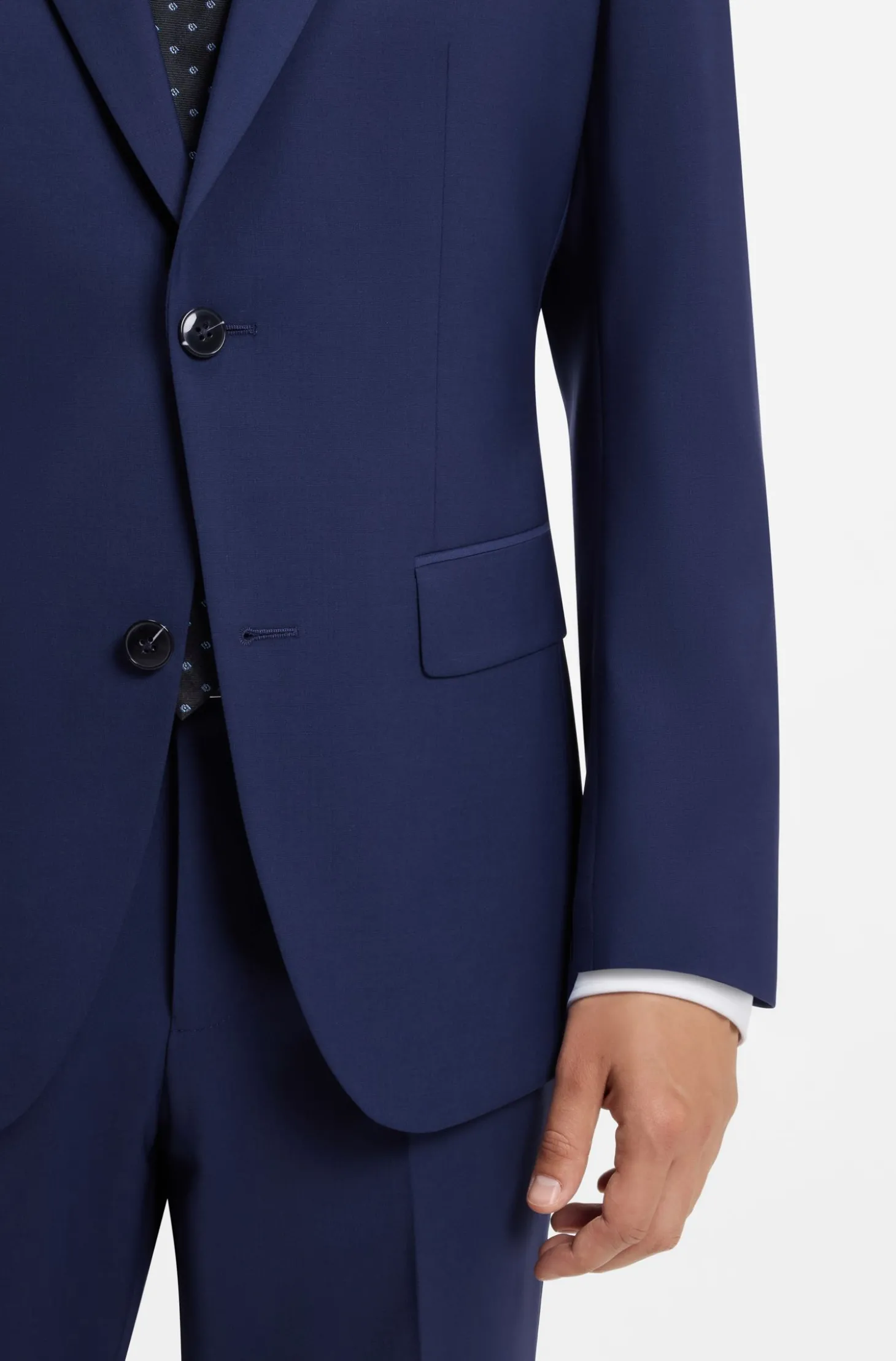 Zweiteiliger Slim-Fit Anzug aus Woll-Mix